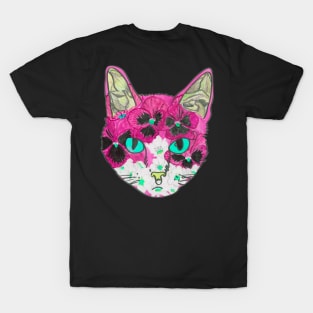 Pink floral kitty T-Shirt